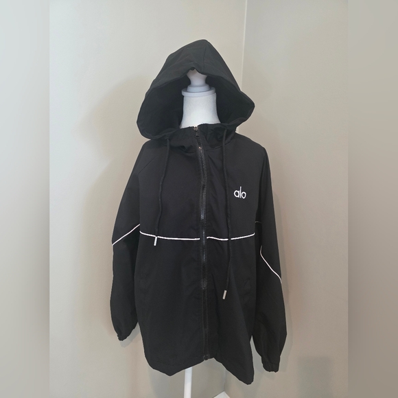 Unbranded Jackets & Blazers - Black Hooded Windbreaker Jacket, L/XL